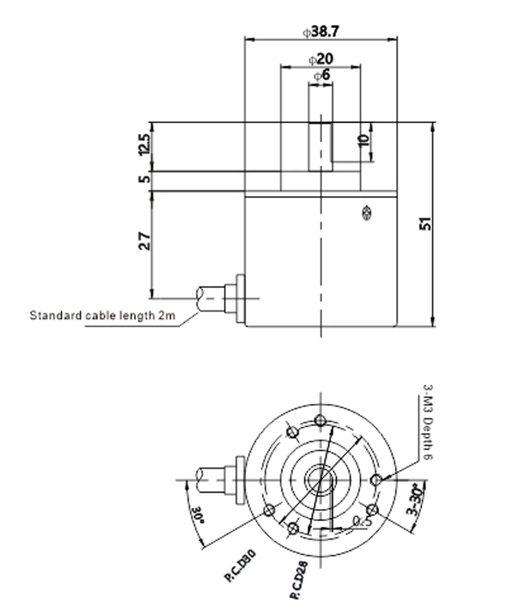 CHA38S-N/E/F Rotary Incremental Encoder /Rotary Encoder