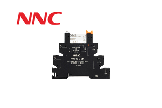 NNC Relay Socket P41F05-E-24V 8A Guide rail mounting type suitable for NNC41 slim relay
