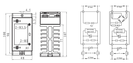 UL Certified Solid State Relay CAG6-1/250F-38 20A 40A with Heat Sink and DIN-Rail Mounting