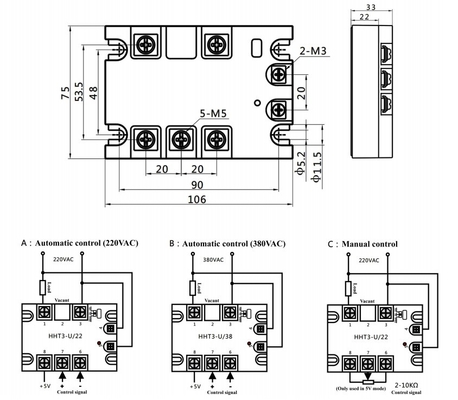 Clion NNT3 HHT3 Full-isolated three-phase 0-5V DC 0-10V DC control solid state regulator