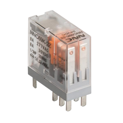 NNC Miniature Intermidiate Power Sealed Relay NNC69K ROHS Compliance Relay with LED Indicator and lockable test button