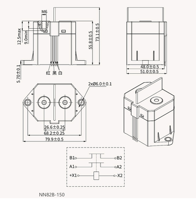 NNC New Energy Relay NN82B 150-300A high load current for Charging Pile, Energy Storage, Electric Vehicle